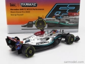 Tarmac Mercedes gp F1 W13e Team Mercedes-amg Petronas F1 N 63 5th Miami Gp 2022 George Russell 1:64 Stříbrná Zelená