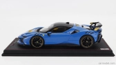 Mr-models Ferrari Sf90 Xx Stradale 2024 - Con Vetrina - With Showcase 1:18 Azzurro Dino - Modrá Žlutá Černá