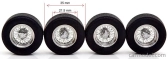 Kk-scale Accessories Set 4x Complete Wheels - Set 4x Cerchi A Raggi 1:18 Černý Chrom
