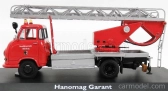 Schuco Hanomag Garant Fire Engine With Scala - Fw Drehleiter 1:43 Červená Stříbrná