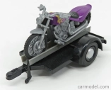 Motor-max Volkswagen Beetle Maggiolino + Trailer With Motorcycle 1959 1:24 Černá Stříbrná