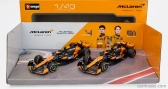 Bburago Mclaren Set F1 2x Mcl38 Team Mclaren N 4 Season 2024 Lando Norris + N 81 Season 2024 Oscar Piastri 1:43 oranžová čierna